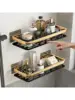 Luxury Bathroom Shelves Without Drilling Rustproof Aluminum Shower Wall Shelf Shampoo Towel Holder Bathroom Organizer Accessorie 4