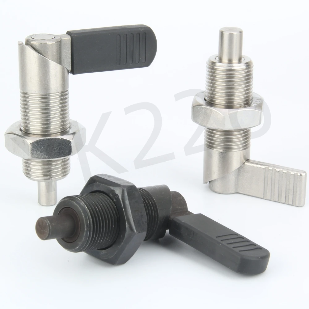 YK226 카본/스테인레스 스틸 레버 타입 캠 액션 인덱싱 플런저, L-잠금 너트가 있는 인덱스 볼트 핸들