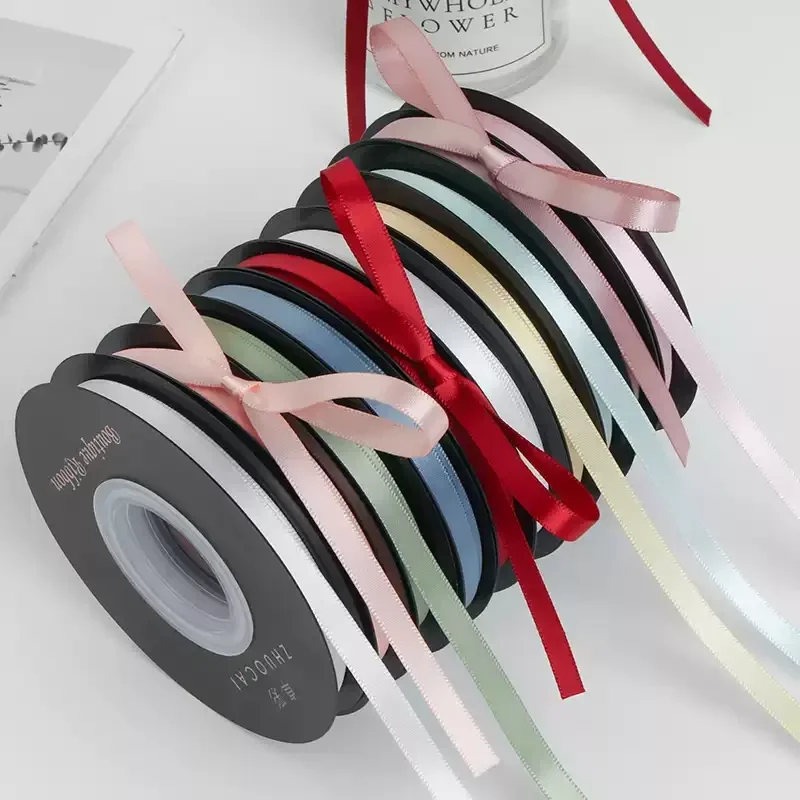 6mm Double Sided Polyester Ribbon 18meters/roll Flowers Gift Wrapping ...