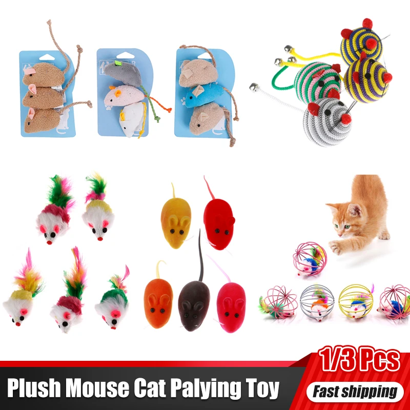 Mouse Toys Cats Cat Mouse Toy Collection Cat Toy Flocking Mouse 1/3pcs Plush Aliexpress