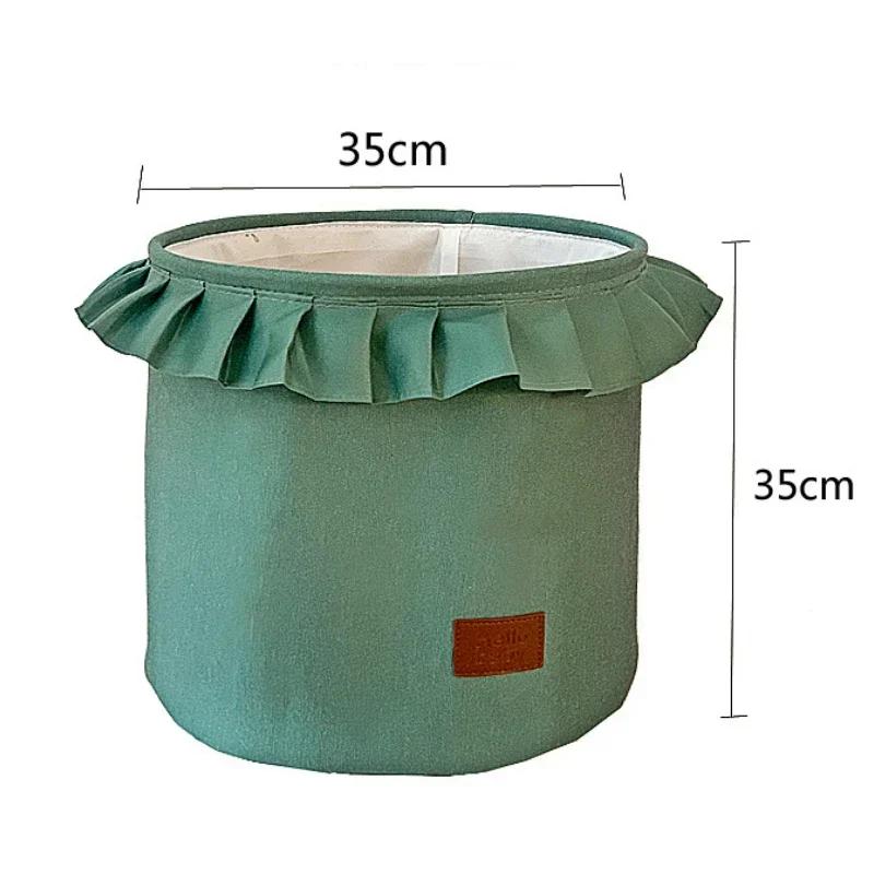 Cute Storage Basket for Kids Toy Collapsible Laundry Hamper Lace Gift Basket Fabric Storage Bins for Nursery Room Organizer 6