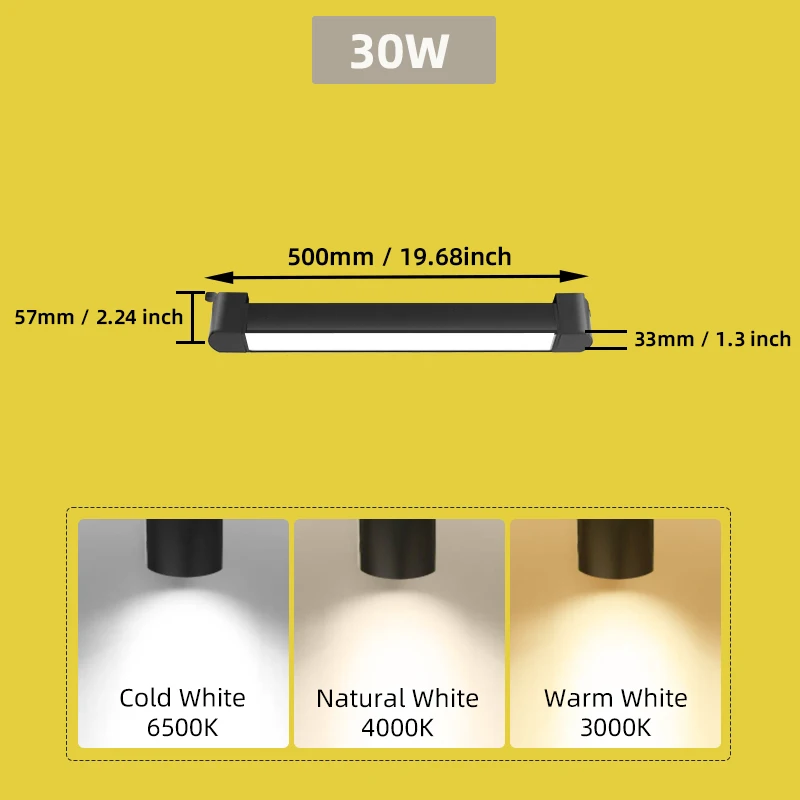 Moderne LED-Schienenleuchten, 20 W/30 W, Schienen-Deckenleuchte für Heimdekoration und Bekleidungsgeschäft, komplettes Set, Innenscheinwerfer, Flutlichtsystem – Detail 14