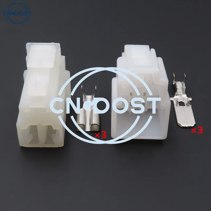 

1 Set 3 Pin AC Assembly Automotive Cable Harness Plug Electrical Connector With Terminal 6070-3481 6070-3471