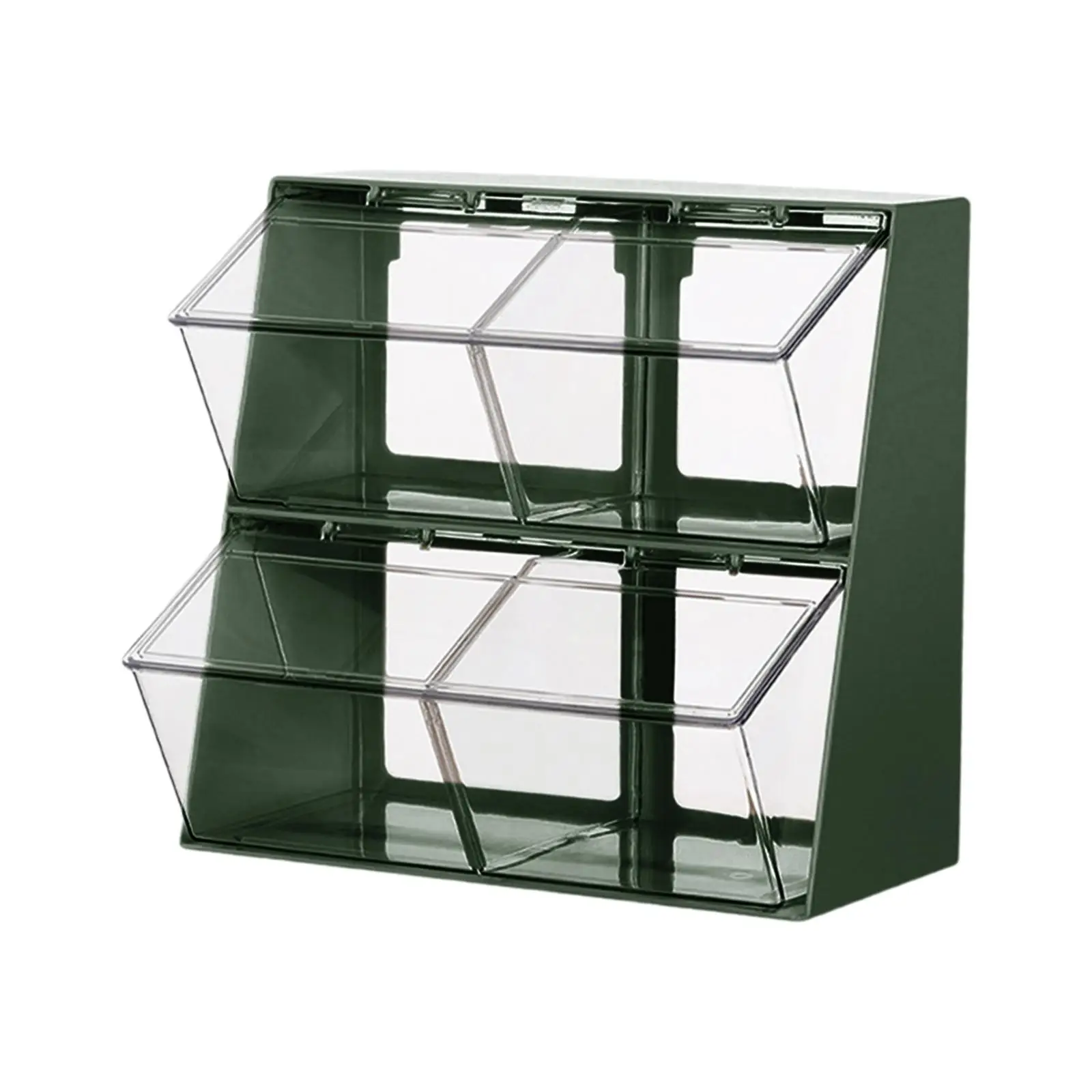 Cosmetic Storage Box Multiuse with Lid and Dividers Coffee Snack Holder Rack for Bathroom Home Desktop Dining Spices Pouch