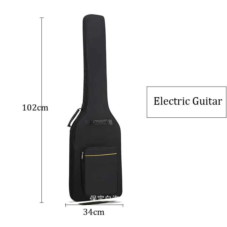 Waterproof Electric Bass Case Double Strap Padded Black Electric Guitar Case Backpack Shoulder Strap Instruments Guitar Bag