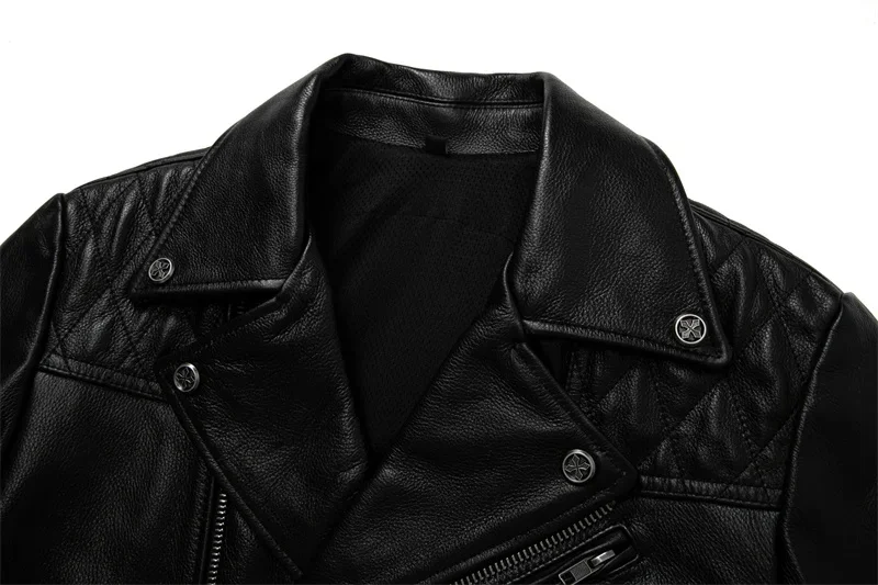 Description Picture 6 of itemMotorcycle Protectors Biker Jackets Cowhide Clothing Men Leather Jacket Men's Riding Genuine Coats Cow