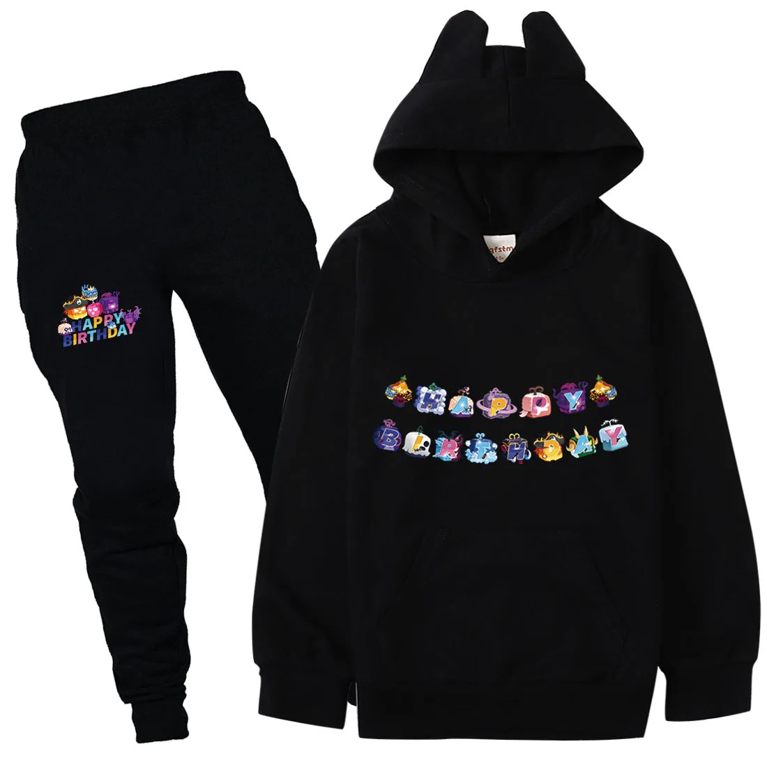 

Hot Game Blox Fruits Clothes Kids Hooded Sweatshirt Pants 2pcs Suits Baby Girl Outfit Set Boys Cartoon Tracksuit Children's Sets