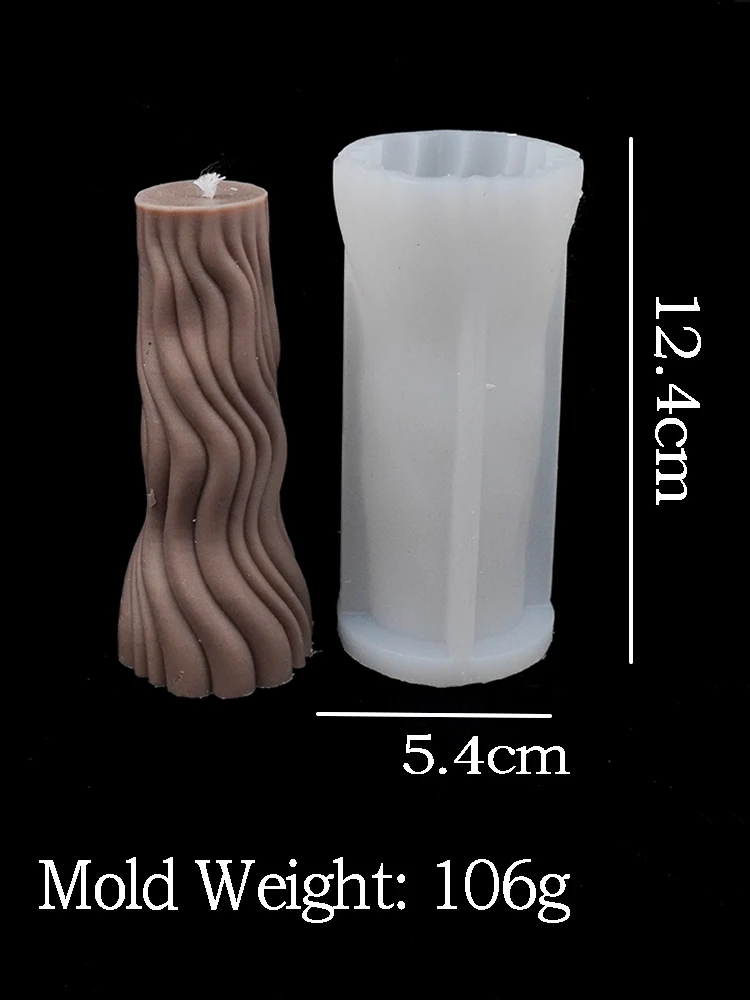 Wavy Stripe Silicone Candle Mold for DIY Handmade Scented Candles