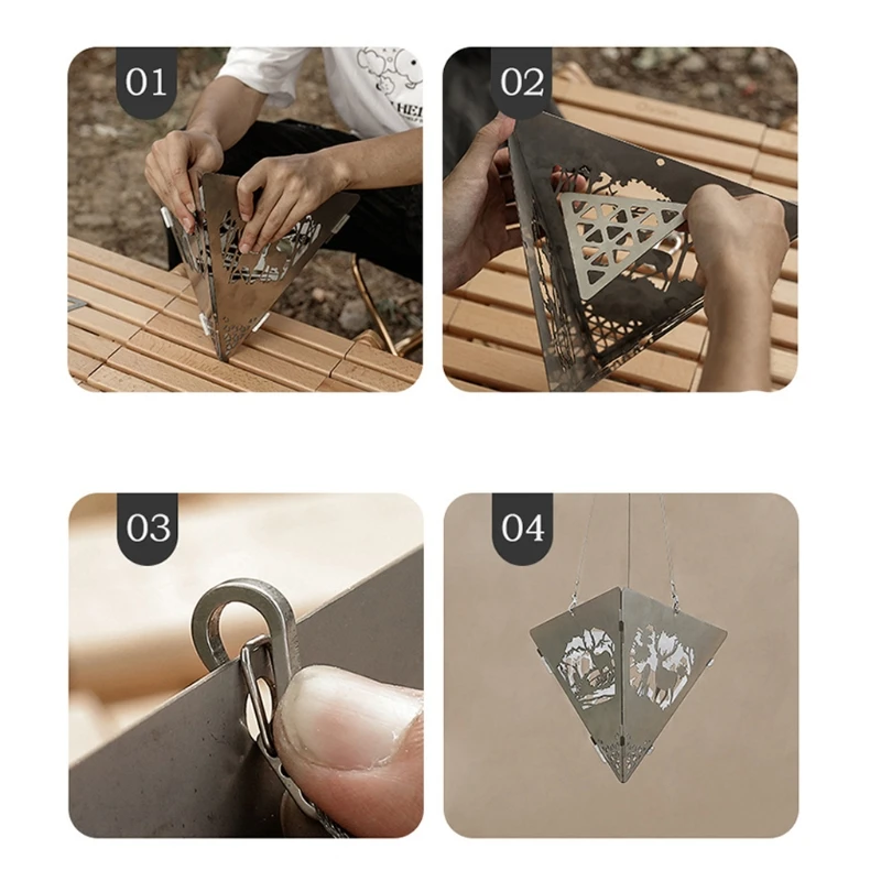 Camping Fire Pit Triangle Hanging Fire Pit Furnace Bonfire Campfire Pit Camping Firewood Burner Stove Stand Frame