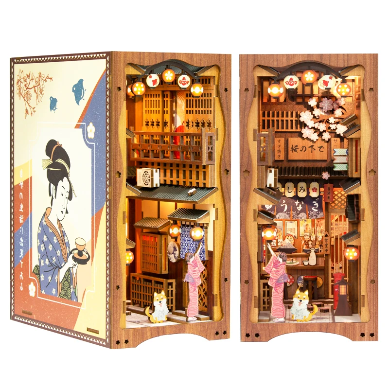 all purpose book ends sorter container document book stoppers book shelf holder for girls women students Cutebee DIY Book Nook Shelf Insert Kits Japanese Cherry Wooden Miniature House with Furniture LED DIY Toy Gift for Girls