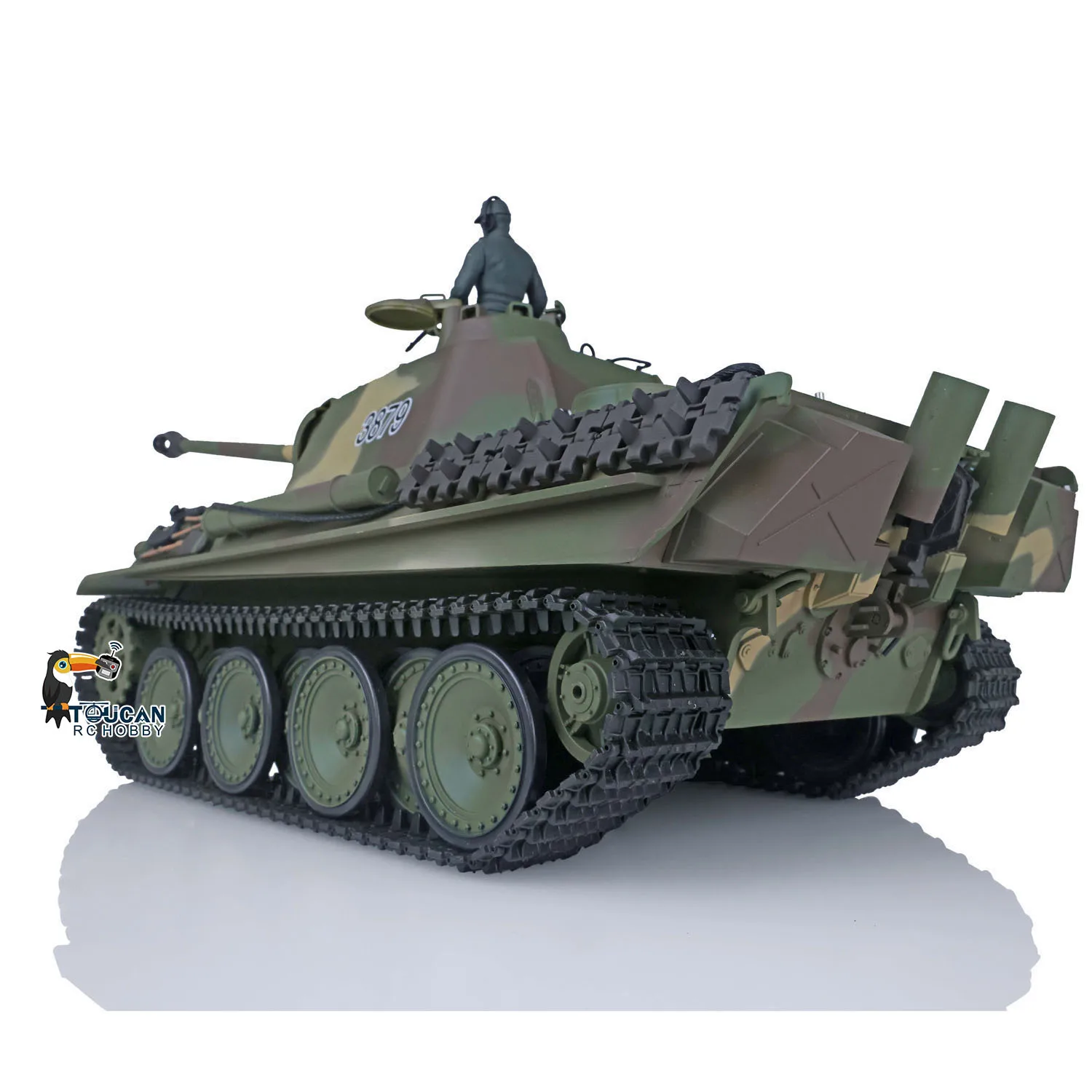 2.4G Heng Long 1/16 스케일 RC 탱크 7.0 플라스틱 3879 독일 팬더 G RTR 모델 선물용TH17485-SMT4