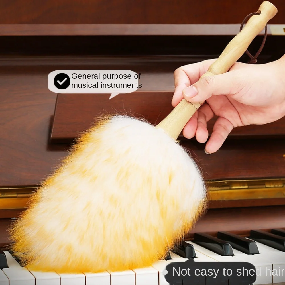 

Моющаяся шерстяная щетка для пыли из шерсти и волокна с нескользящей ручкой, шерстяная щетка без статического электричества, тонкие и гибкие чистые инструменты для дома