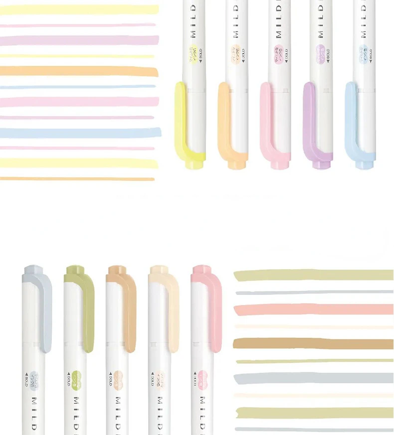 Highlighter Pen Creative 10 Colors Highlighter with 4mm Thick Pen Tip Bright Colors and Durable