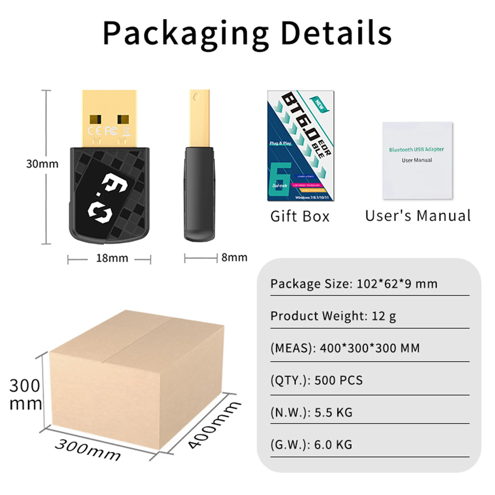 블루투스 호환 6.0 USB 수신기 송신기 헤드셋 스피커 키보드 마우스 프린터용 플러그 앤 플레이 동글 어댑터