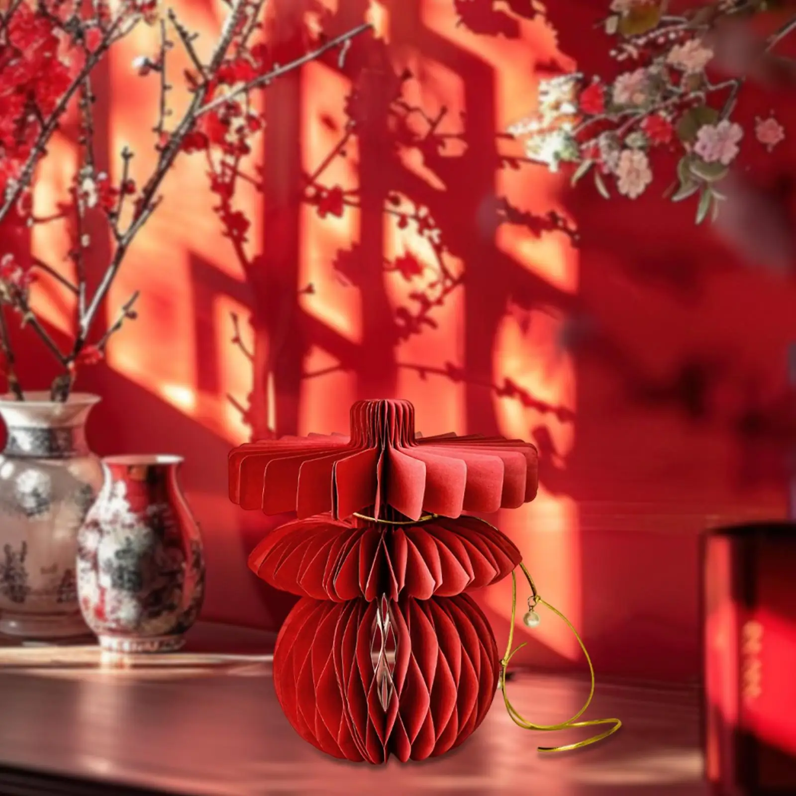 Chinese New Year Decoration, Red Paper Lantern, Lightweight Paper Craft Hanging Ornament, Spring Festival Decor
