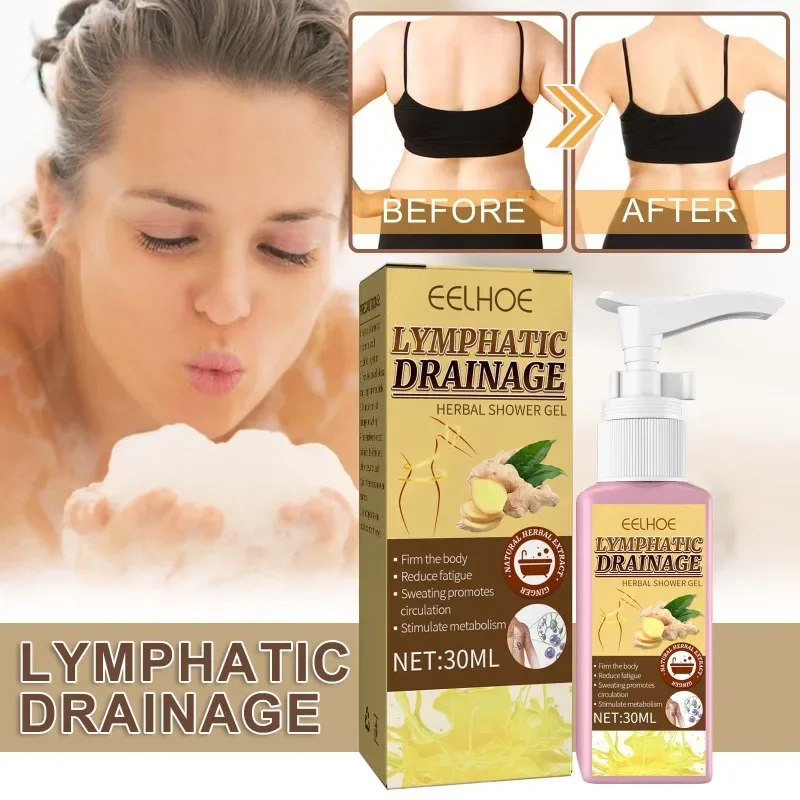 Women Lymphatic Drainage Herbal Shower Gel 30ml Slimming Weight Loss Deep Cleaning Body Wash sculping firming skin Shower Gel body wash
