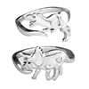 Dinosaur Rings Cute Silver Color Opening Adjustable Rings Best Love Gift Design Animal Shape Ring For Women Men Punk Style 2