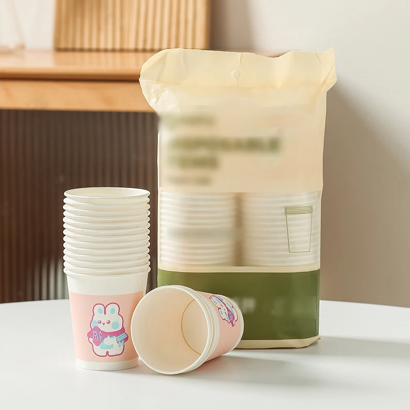 50 PCS Home & Office Thickened Disposable Paper Cups, Simple Style, Ideal for & Bulk Purchasing