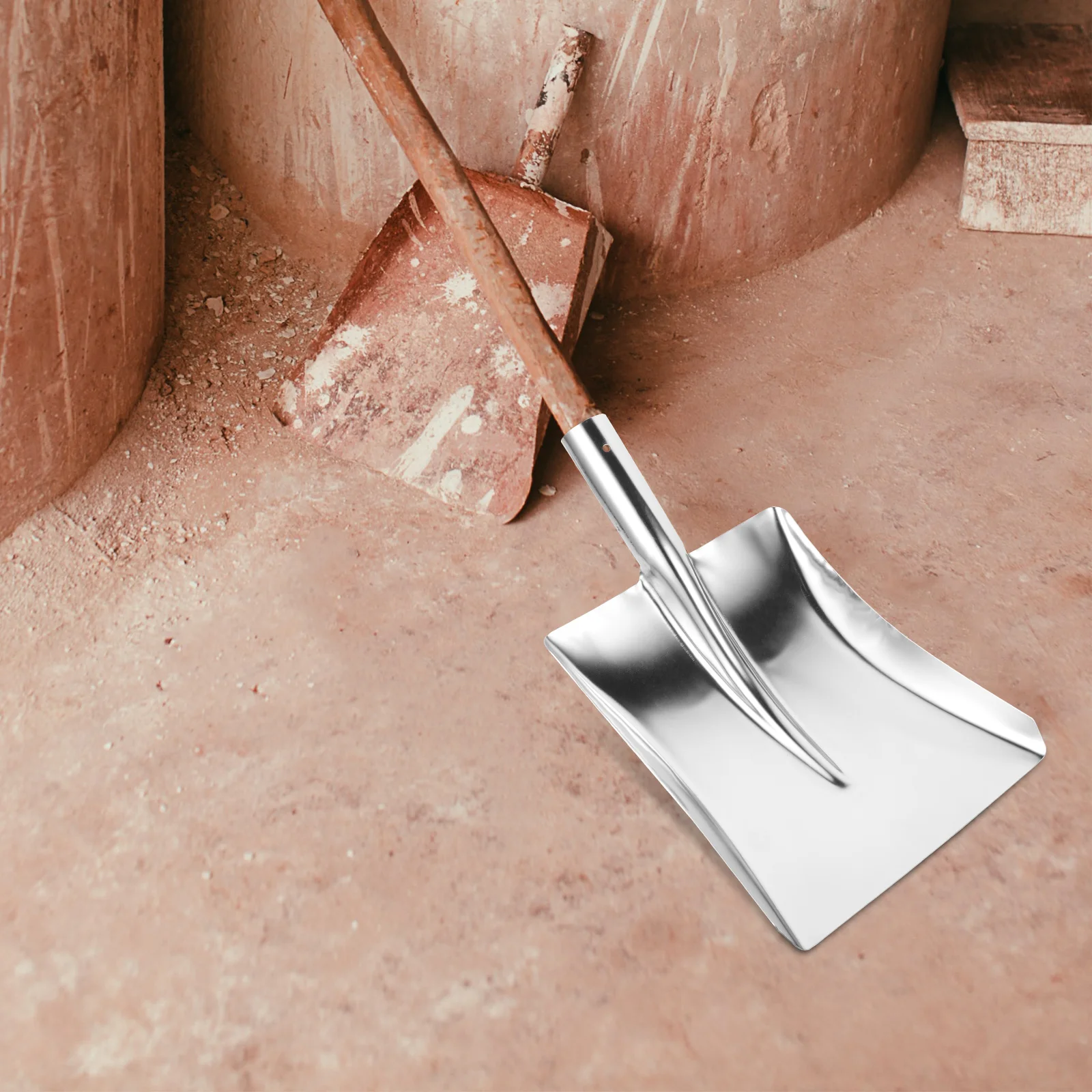 Stainless Steel Snow Iron Dustpan Non Handle Shovels Cleaning Metal Garbage Spades Travel