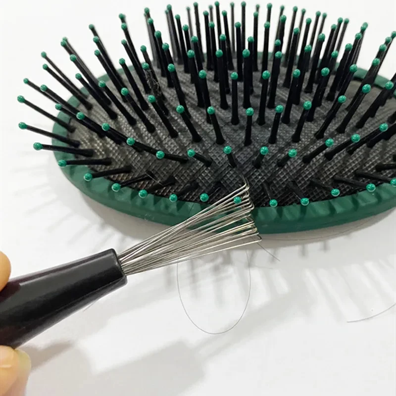 Versatile Hair Brush Cleaning Tool with Plastic Handle