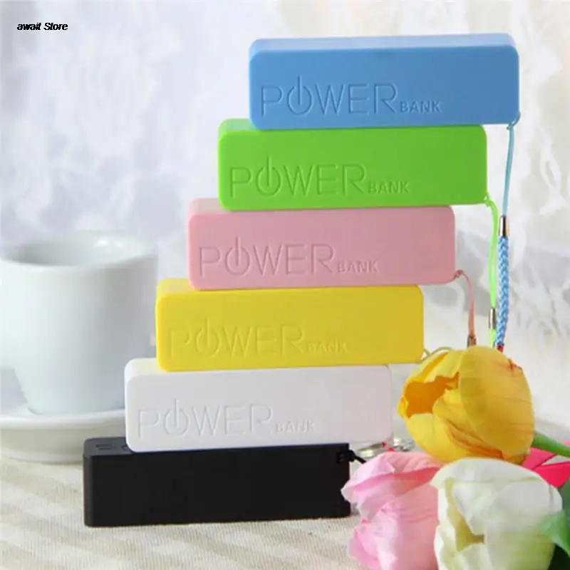 Portable Battery Charger Portable 2600mAh USB External Power Bank Case Pack Box 18650 Battery Charger No Battery Powerbank With Key Chain