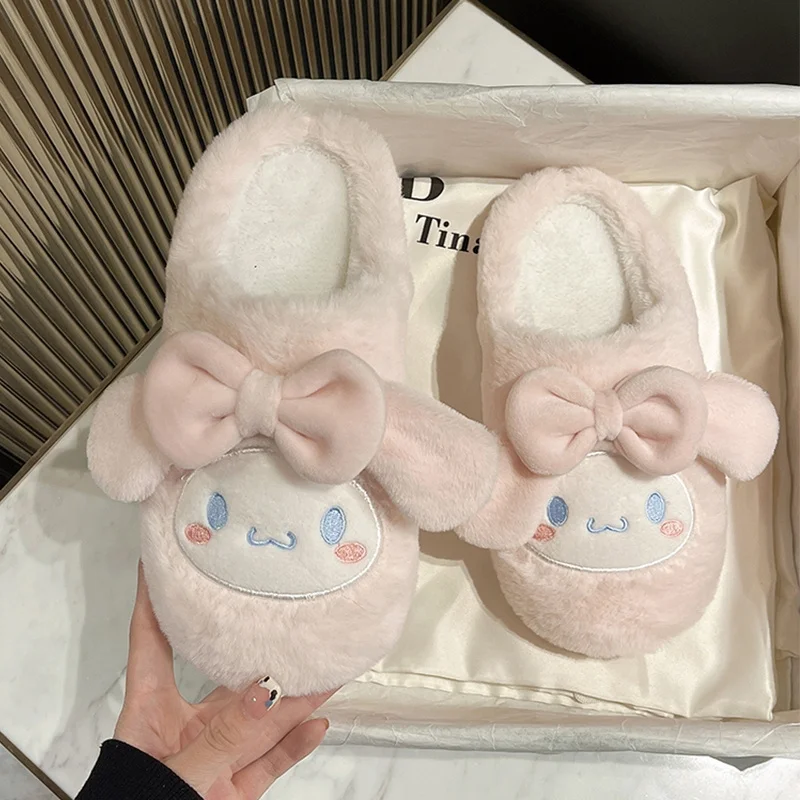 

Kawaii Sanrio Kuromi Slipper Cinnamoroll Home Slipper Shoes Women Winter Plush Warm Plushies Non Slip Grip Y2K Shoes Gift Gift