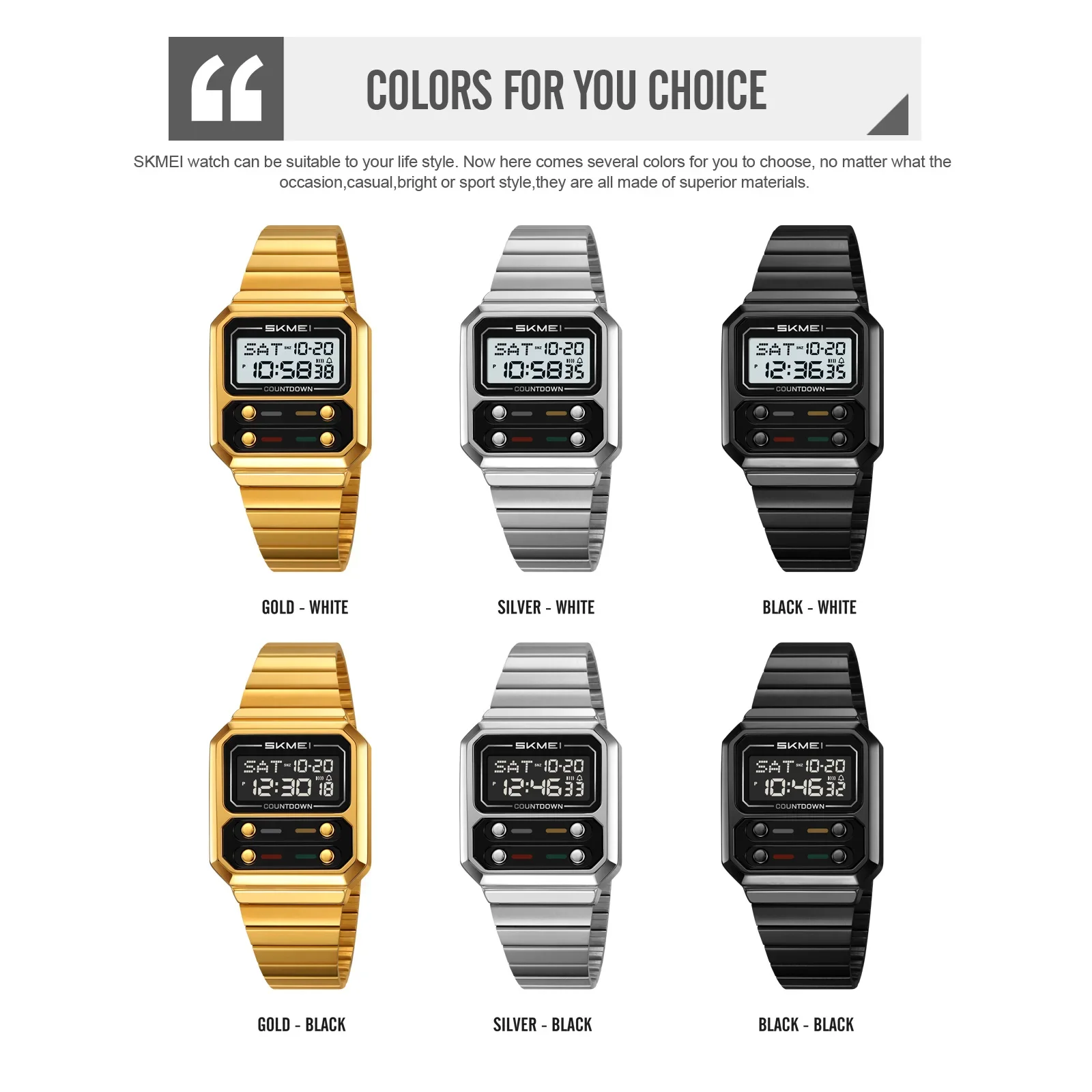 Orologio da polso cronografo impermeabile per studenti, semplice, da uomo, retrò, di lusso, digitale, elettronico, per donne_voghion.com