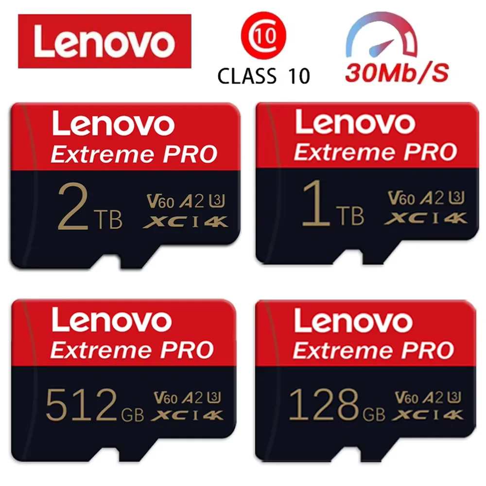 Lenovo Micro TF SD Card Memory Card 2TB 128GB 256GB 512GB 1TB Mini Memory Class 10 For Camera/Phone memory card