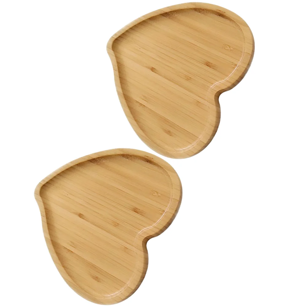 

Heart Shaped Eco-friendly Bamboo Wooden Tray Food Tea Coffee Serving Plate Fruit Bread Tray Dishes Snack Plate for Home