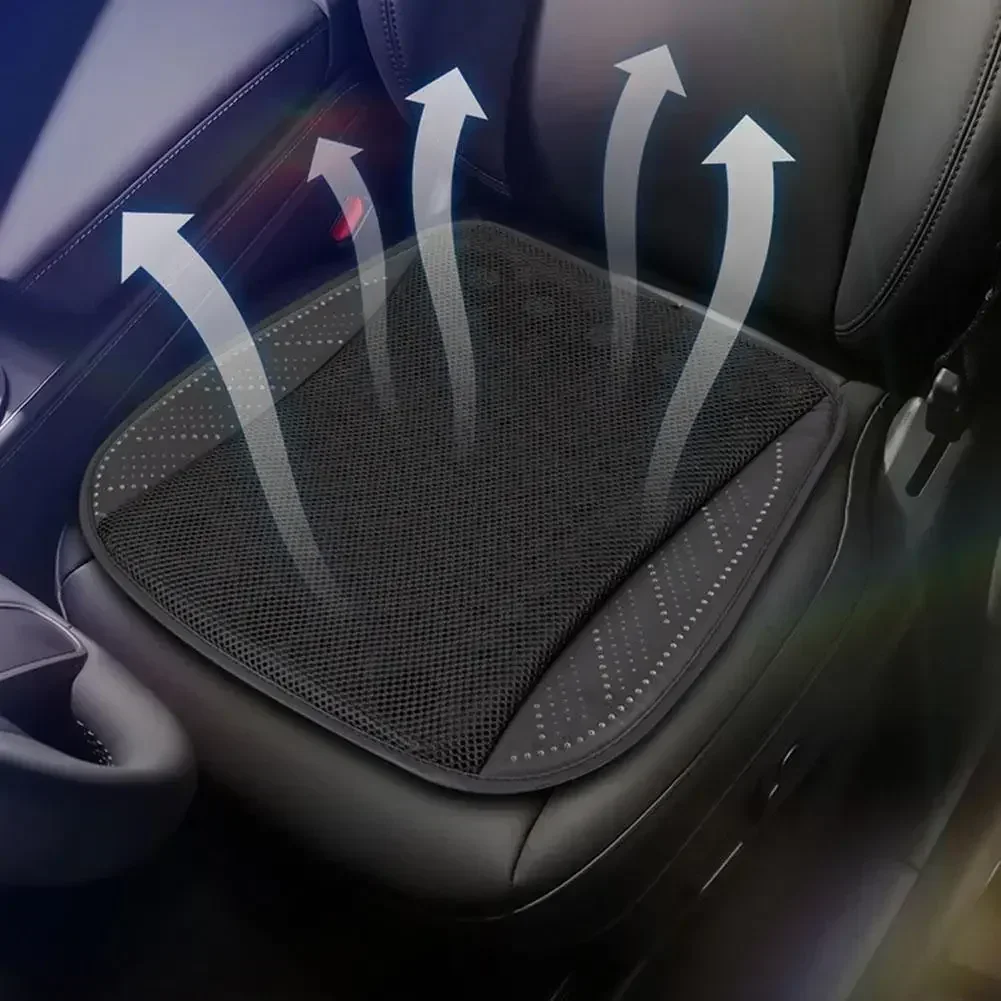 Breathable Leather Car Seat Cushion with Adjustable Fan