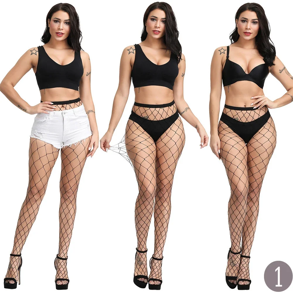 4 Paar schwarze Netzstrümpfe für Damen, Netzstrumpfhosen für Damen, Netzstrumpfhosen für Damen in Übergröße, Einheitsgröße, passend für alle – Detail 10