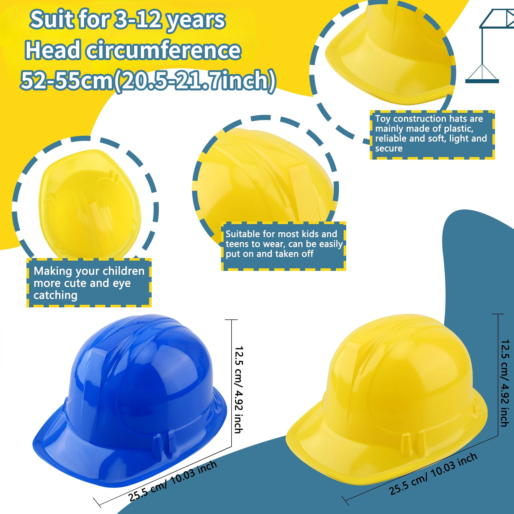 Construction Hats Kids Firefighter Hat Soft Plastic Safety Helmet Fireman Birthday Party Hats Boys Worker Role Play 12-100PC for Construction Hat