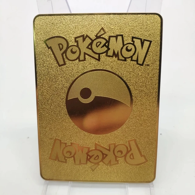5PCS Pokemon Iron Cards Golden Metal Pokemon Shiny Letters Pikachu