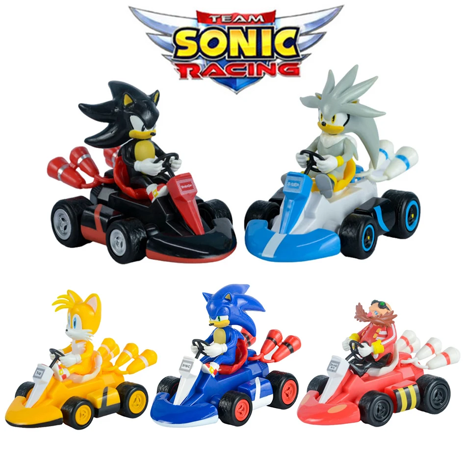 5pcs Sonic the Hedgehog Toy Car Model Sliding Racing Cars Cartoon Game Anime Pull-back vehicle fun Collecting Toys Gifts 1