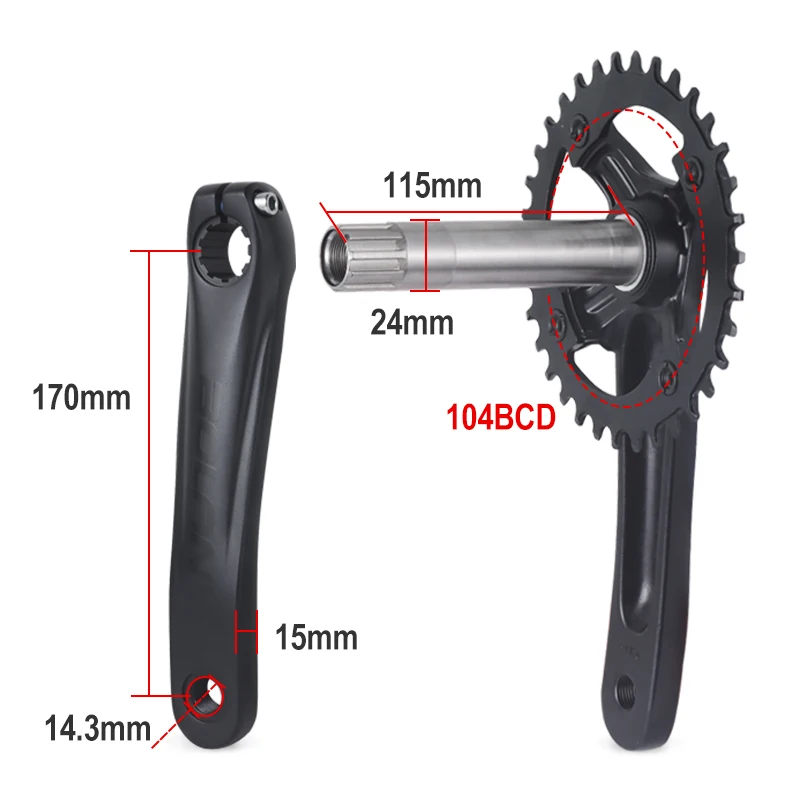 Rotor Crankset QHIYRZE Juego De Bielas De Bicicleta De Montau00f1a