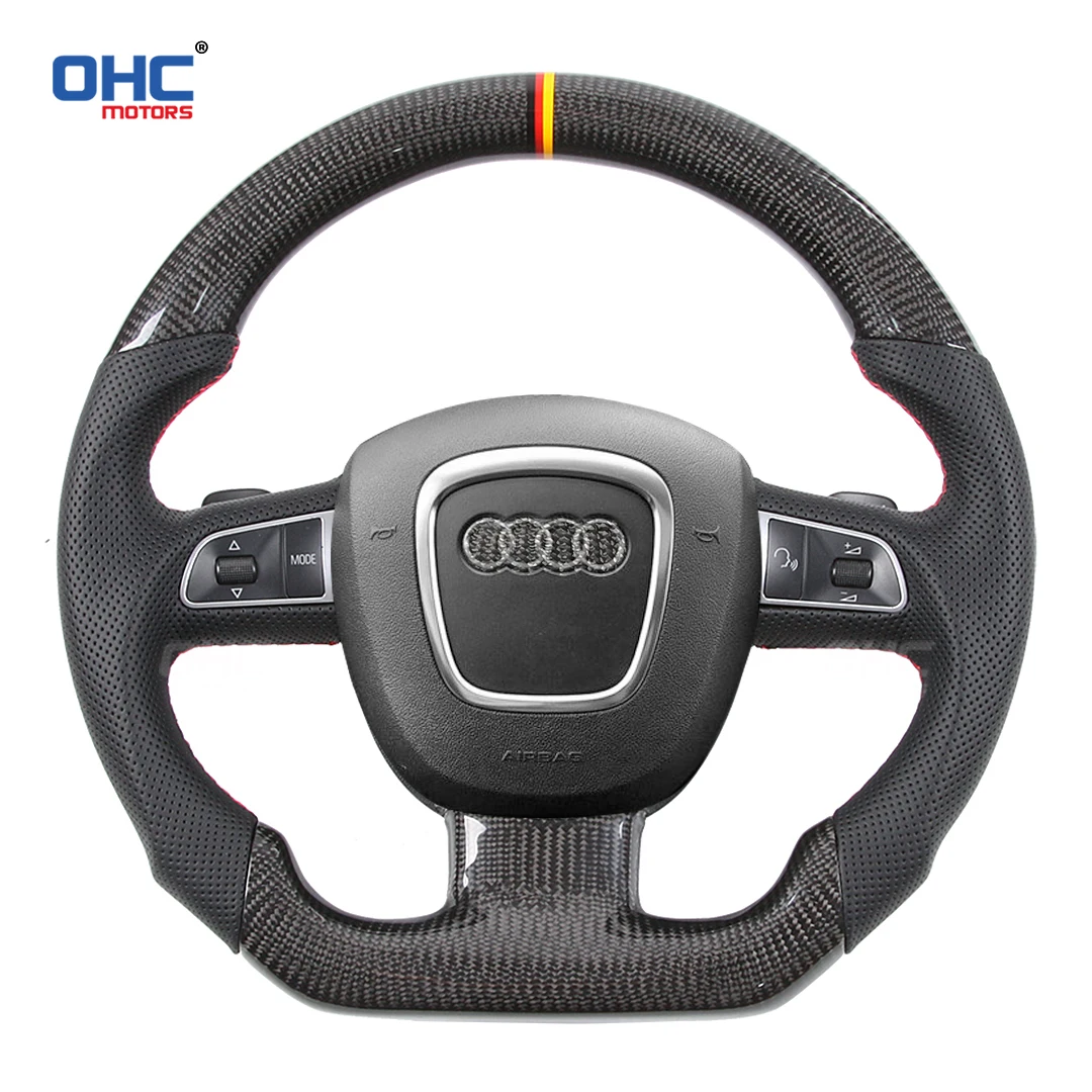 

100% натуральное углеродное волокно рулевое колесо, совместимое с Audi