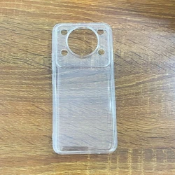Transparent Black Soft TPU Protective Phone Case, Silicone Back Cover for Oukitel C60 Pro (Clear)