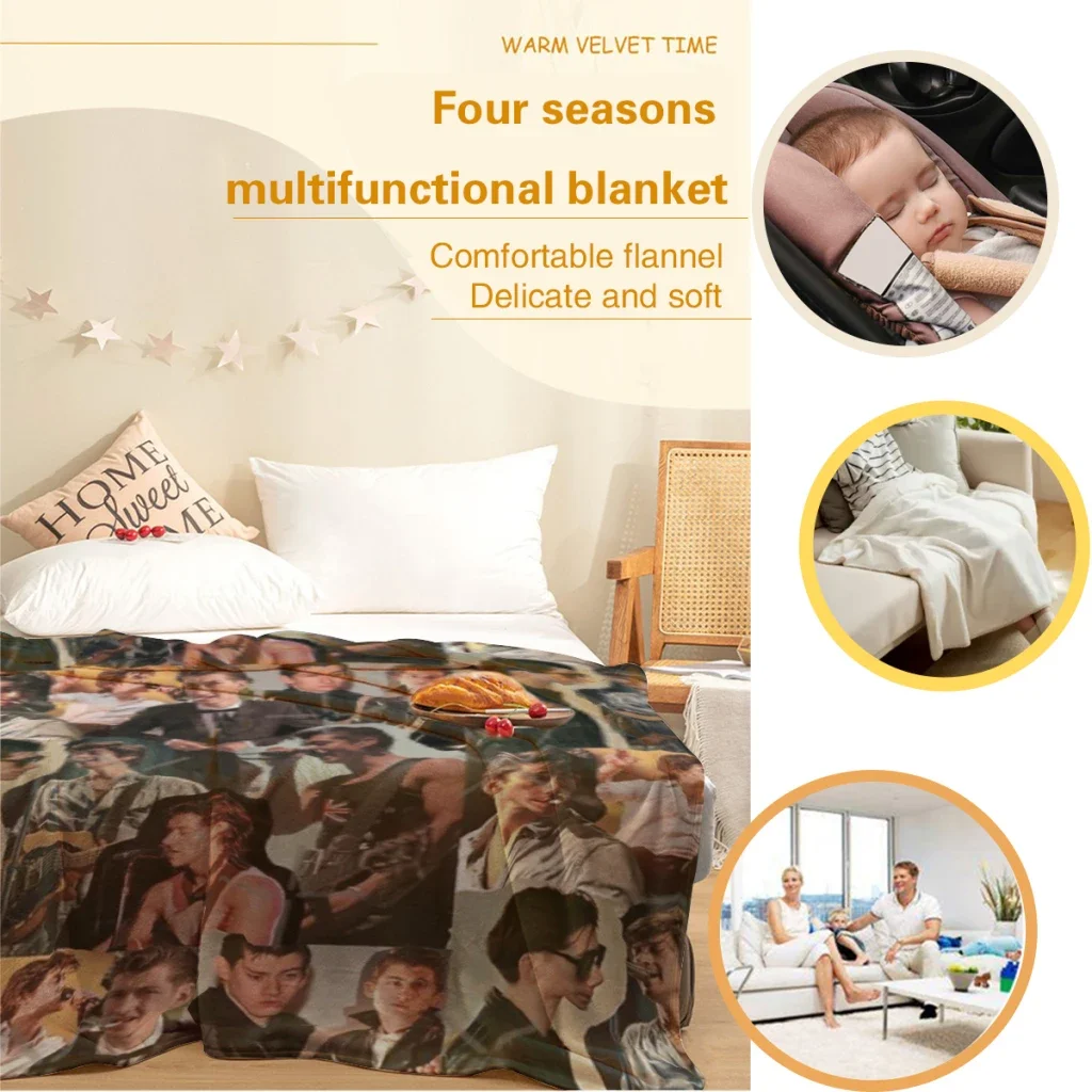 Alex Turner Arctic Monkeys Collage Thin Blanket Fluffy Soft Bedroom Decor Sofa Blankets Comforter Home and Decoration Summer 4