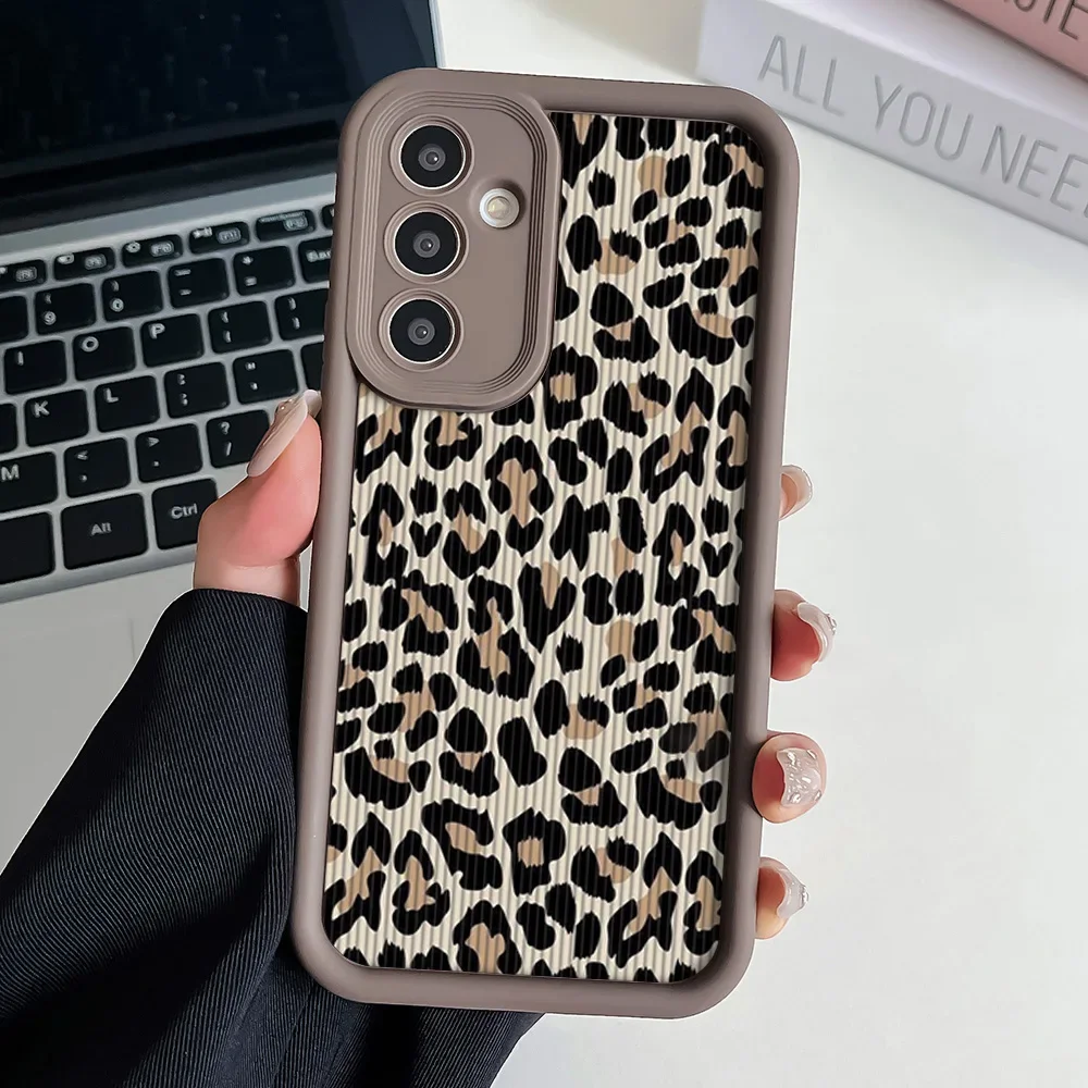 Leopard Print Wrist Chain Lanyard Soft TPU Phone Case