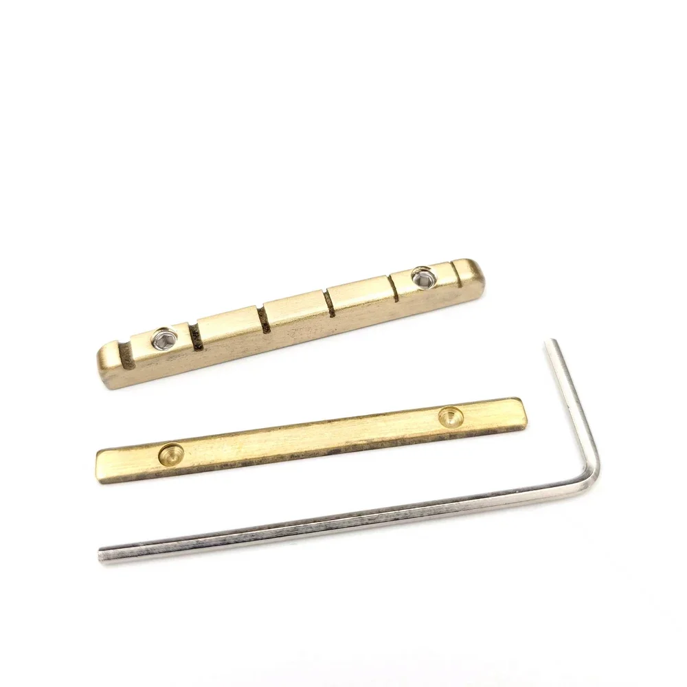 Einstellbare Messing Mutter Gitarre Messing Brücke Mutter 3,5*42mm Split Regulierung Mutter Ersatzteile Für ST TL elektrische Gitarre – Detail 3