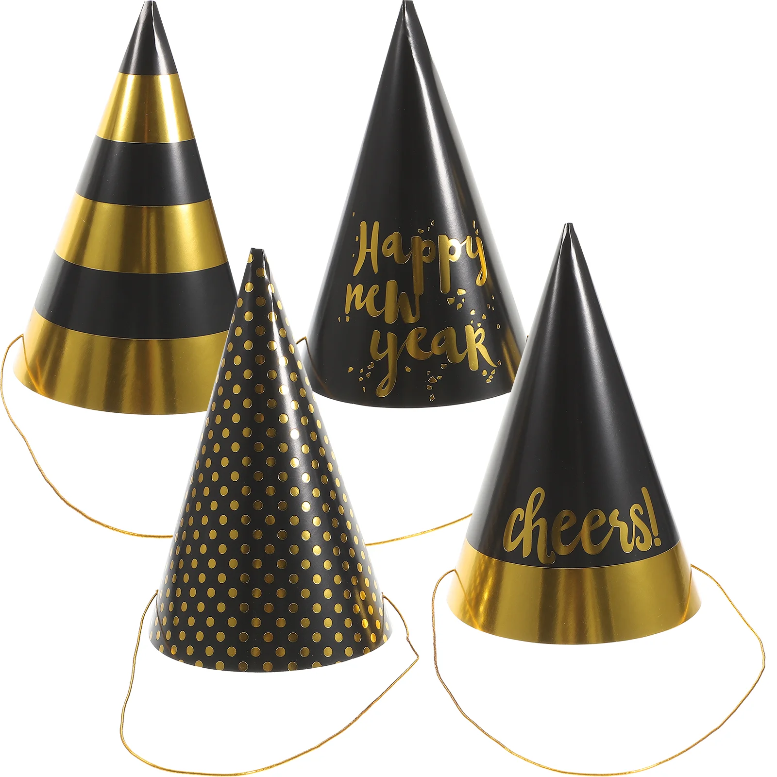 

New Years Party Hats Cone Hats Decorative Novel Party Supplies Shiny Party Favor for Guest Children (Mixed Pattern)
