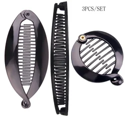 Elegant Black Fish Hair Clips - Set of 3 Stylish Ponytail Holders (3pcs)