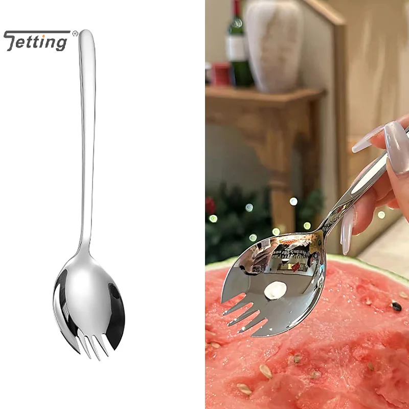 Salad Spoon Fork Pasta Coffee Fork Dessert Cake Watermelon Fruit Stainless Steel