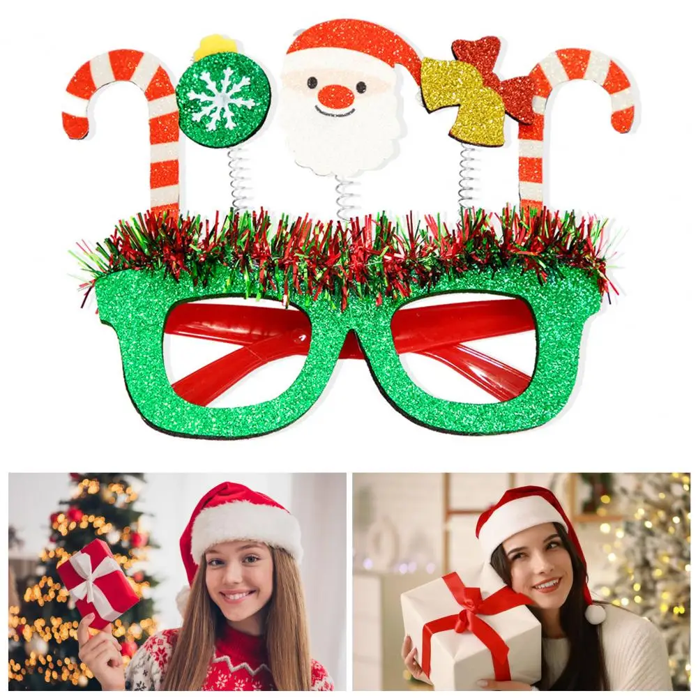 Festive Costume Accessories Santa Hat Glasses Festive Christmas Glasses Set Santa Hat Snowman Tree Elk Antler for Holiday