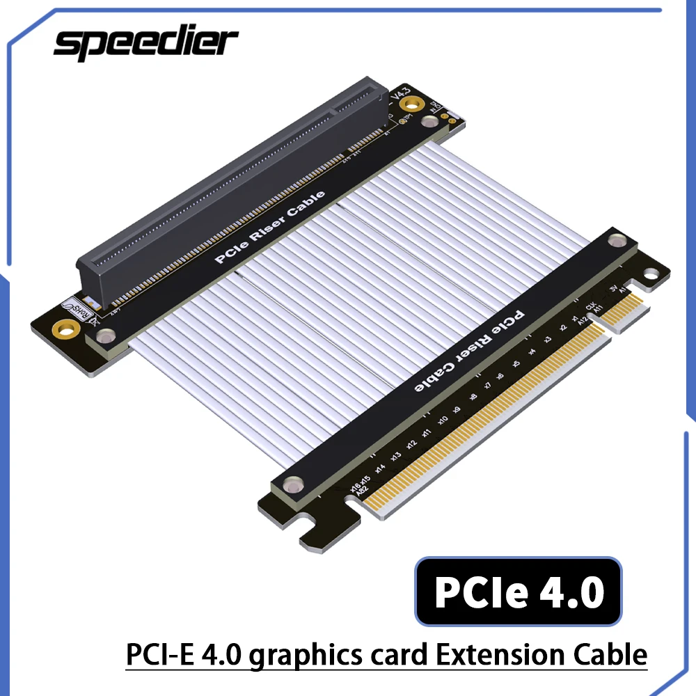 Riser Black Pcie 4.0 X16 Riser Cable Gen4 Schede Video Grafiche Extender Pci Express 4.0 16X Gpu Da Gioco Universale Per Custodia Atx
