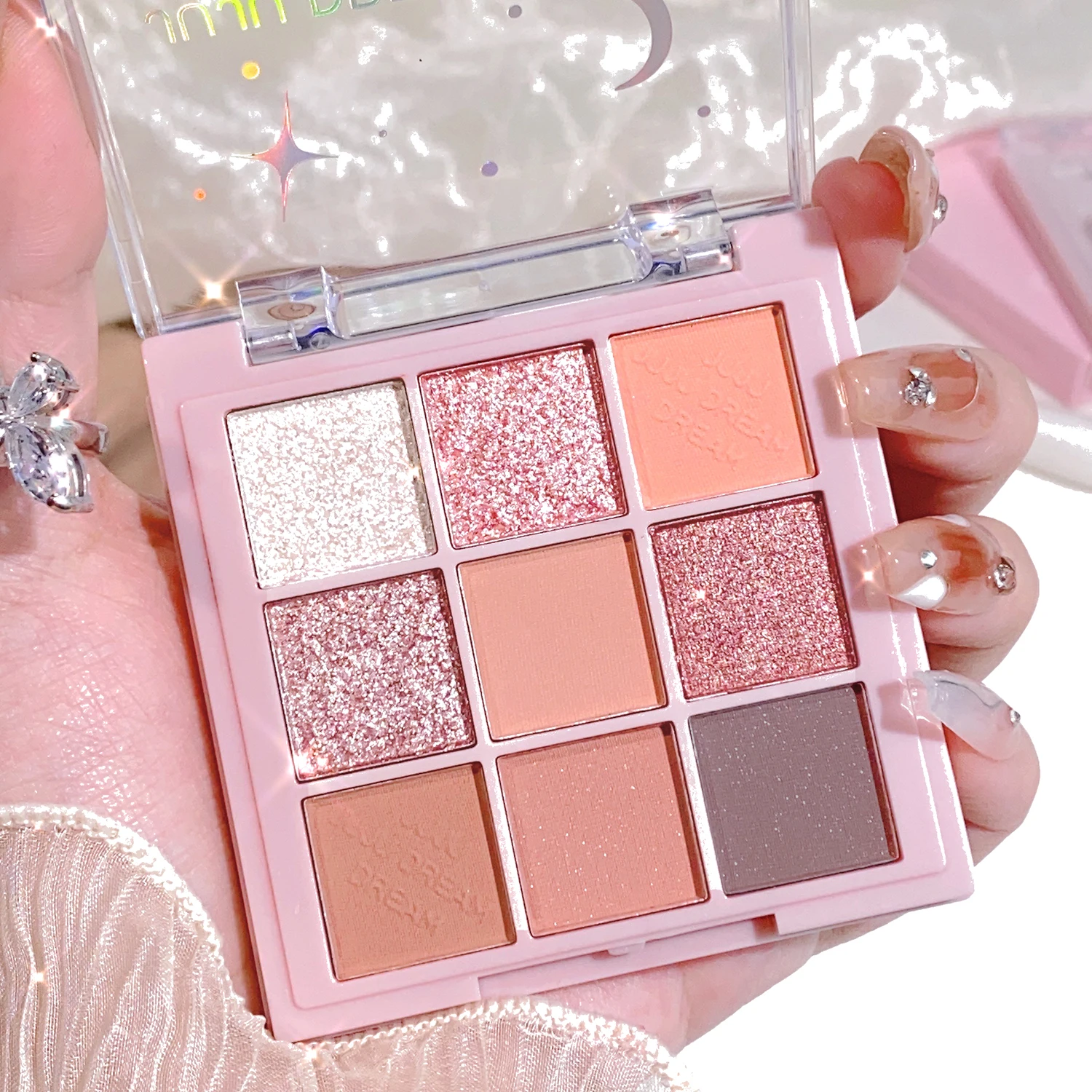 Dream Girl Multi-color Eyeshadow Palette | 9-18 colors of coral nude pink | Matte & pearl shimmer | Long-lasting and easy to app 6