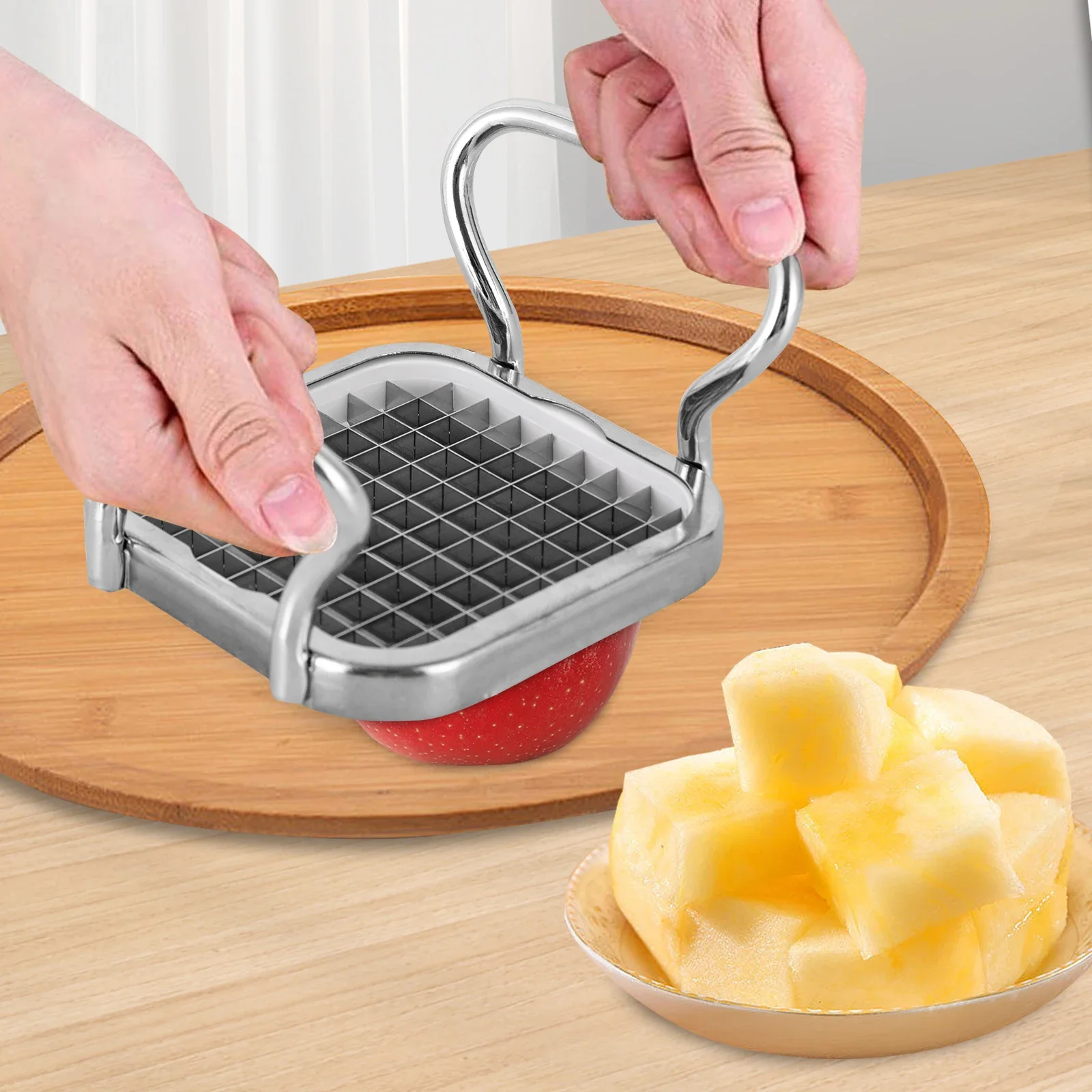 5 in 1 Chopper Vegetable Cutter French Fry Cutter Manual Potato Slicer Potato Chip Maker Stainless Steel Fruit Slicer Sturdy
