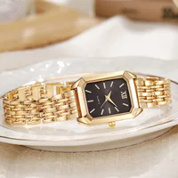 Montres de luxe légères à bande d'acier pour femmes, montre-bracelet élégante à Quartz carrée Simple à la mode pour étudiantes 4