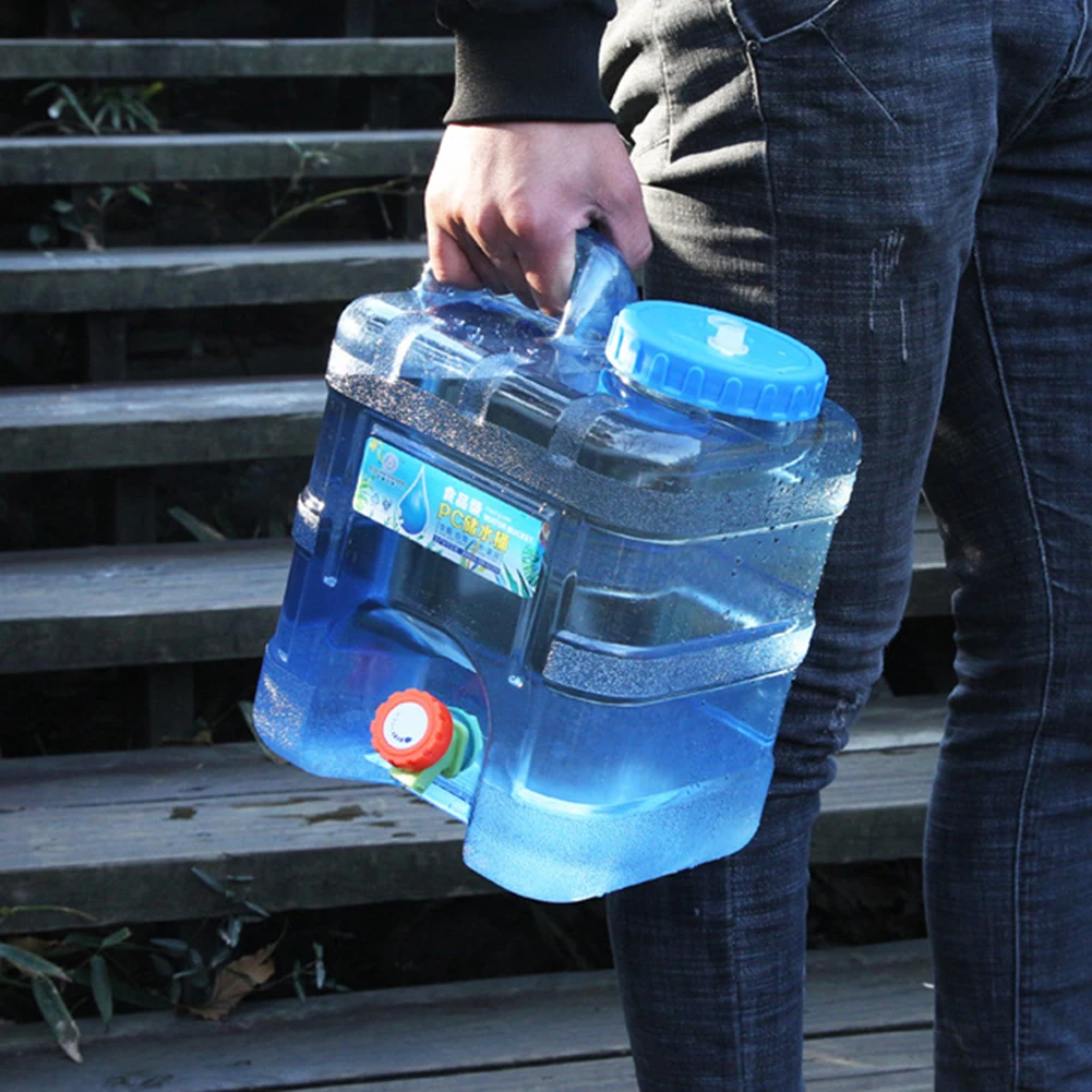 7.5L/10L/15L 휴대용 물통 물 저장 용기 순수 물 탱크 물통 수도꼭지 야외 하이킹 캠핑 피크닉