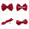Children Bow Hair Clips Baby Girls Sweet Princess Hairpin Solid Color Spring Hairpin Fabric Barrettes Kids Hair Accessories 6